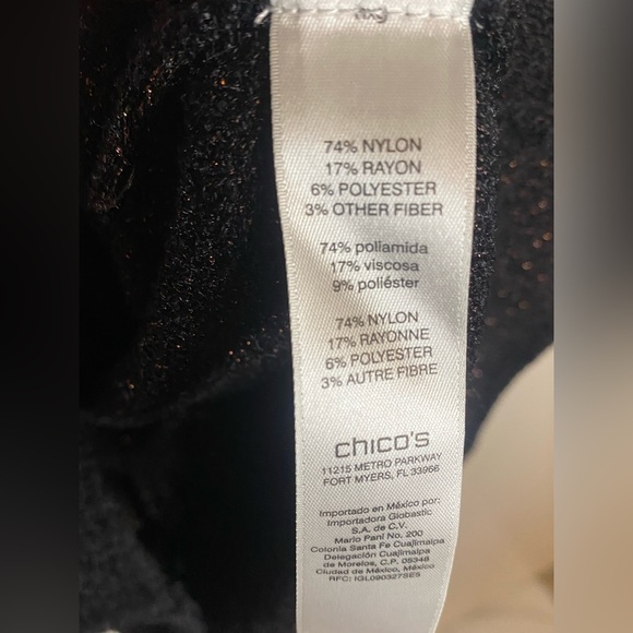 Chico's Brocade Crewneck Pullover Sweater Women’s Size 2 Medium Long Sleeve - Picture 4 of 6